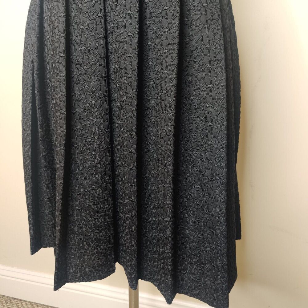Calvin Klein Black Textured A-Line Skirt - Picture 3 of 10